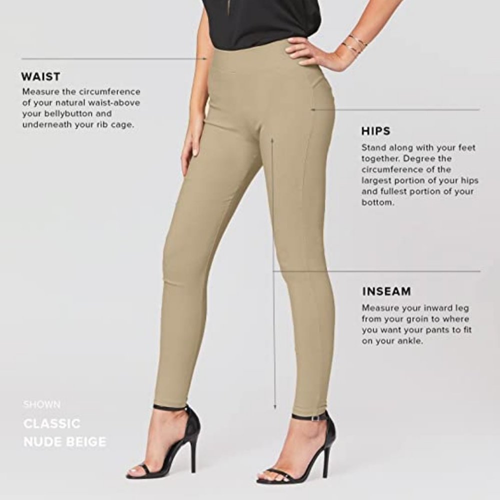 Brown Women's L/XL Stretch Ponte Dress Pants Business Casual Leggings Trousers